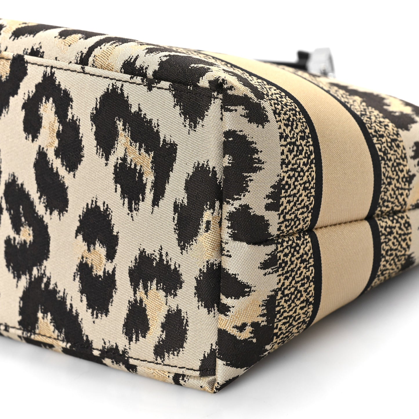 Canvas Mizza Embroidered Medium Leopard Diortravel Nomad Pouch Beige