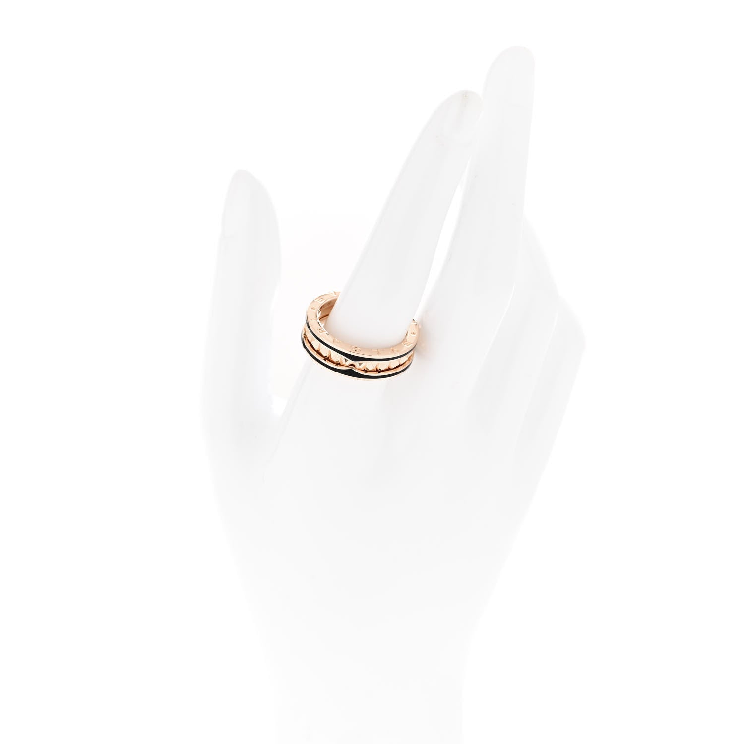 Bulgari 18K Rose Gold Black Ceramic B.Zero1 Rock One-Band Ring 60 9.25 2 of 5