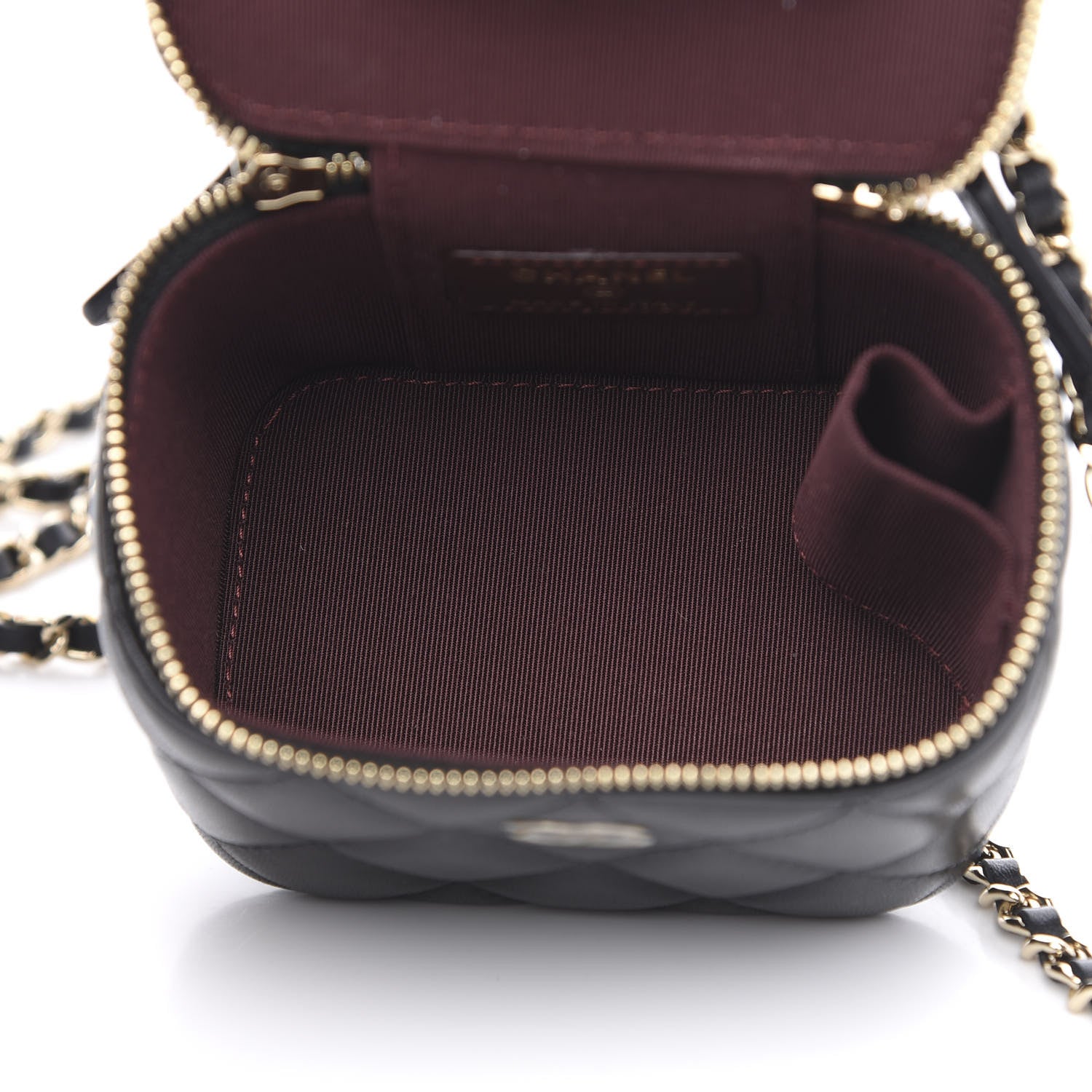 Chanel Lambskin Quilted Mini Vanity Case With Chain Black 5 of 10
