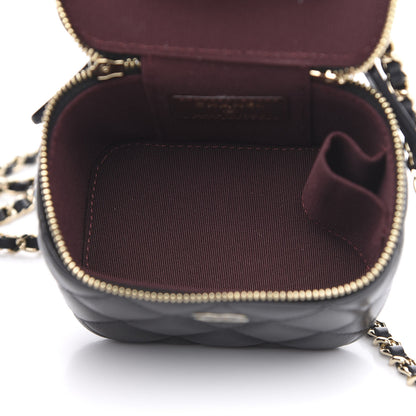 Chanel Lambskin Quilted Mini Vanity Case With Chain Black 5 of 10
