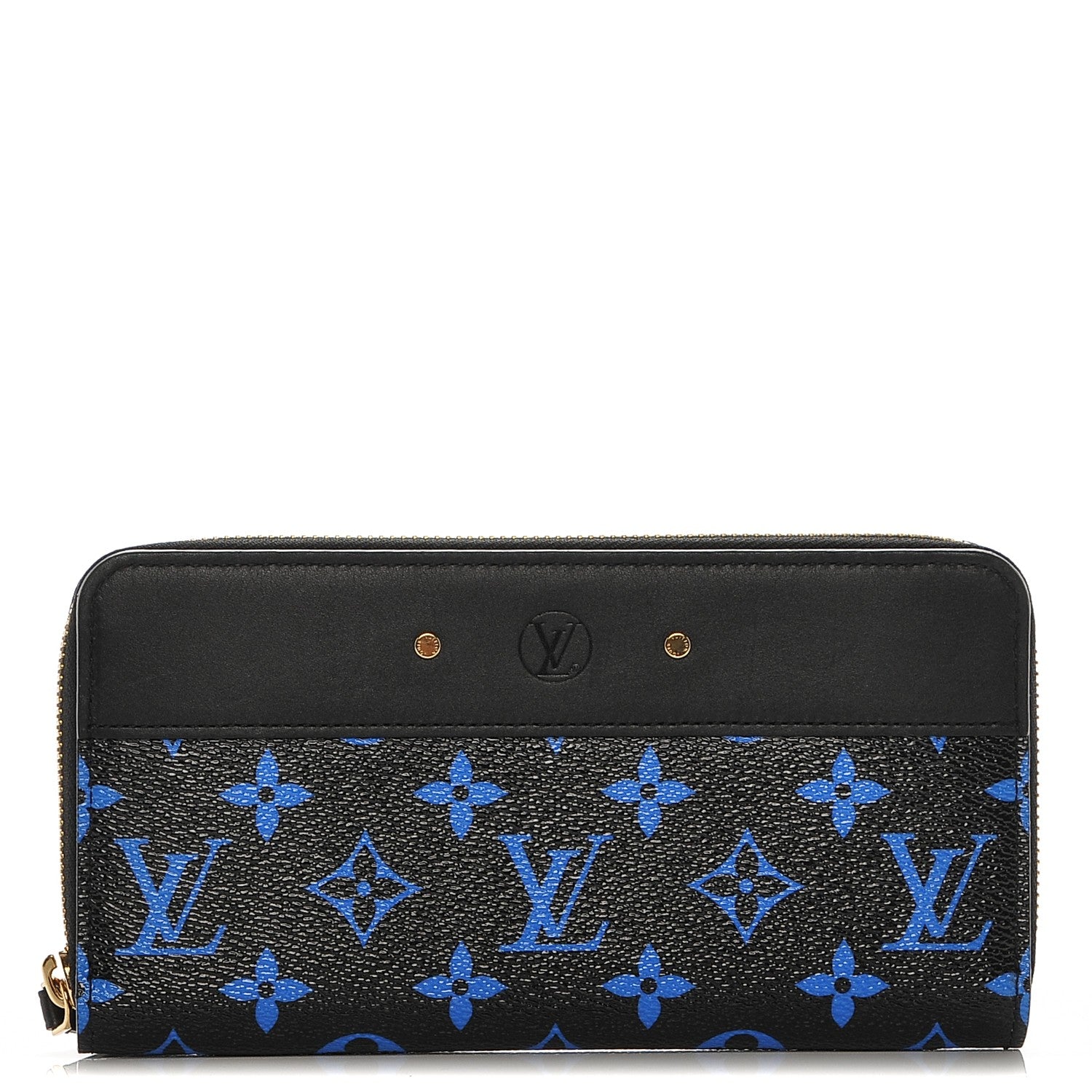 Louis Vuitton Calfskin Colored Monogram Zippy Wallet Blue Black 1 of 7