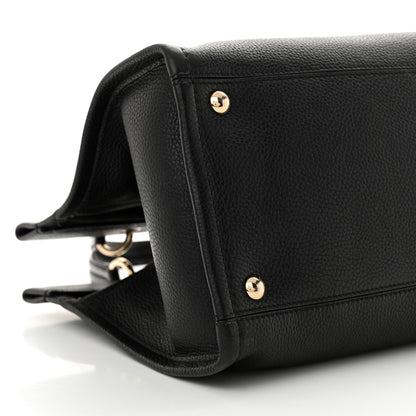 Salvatore Ferragamo Grained Calfskin Medium Meera Tote Black 9 of 12