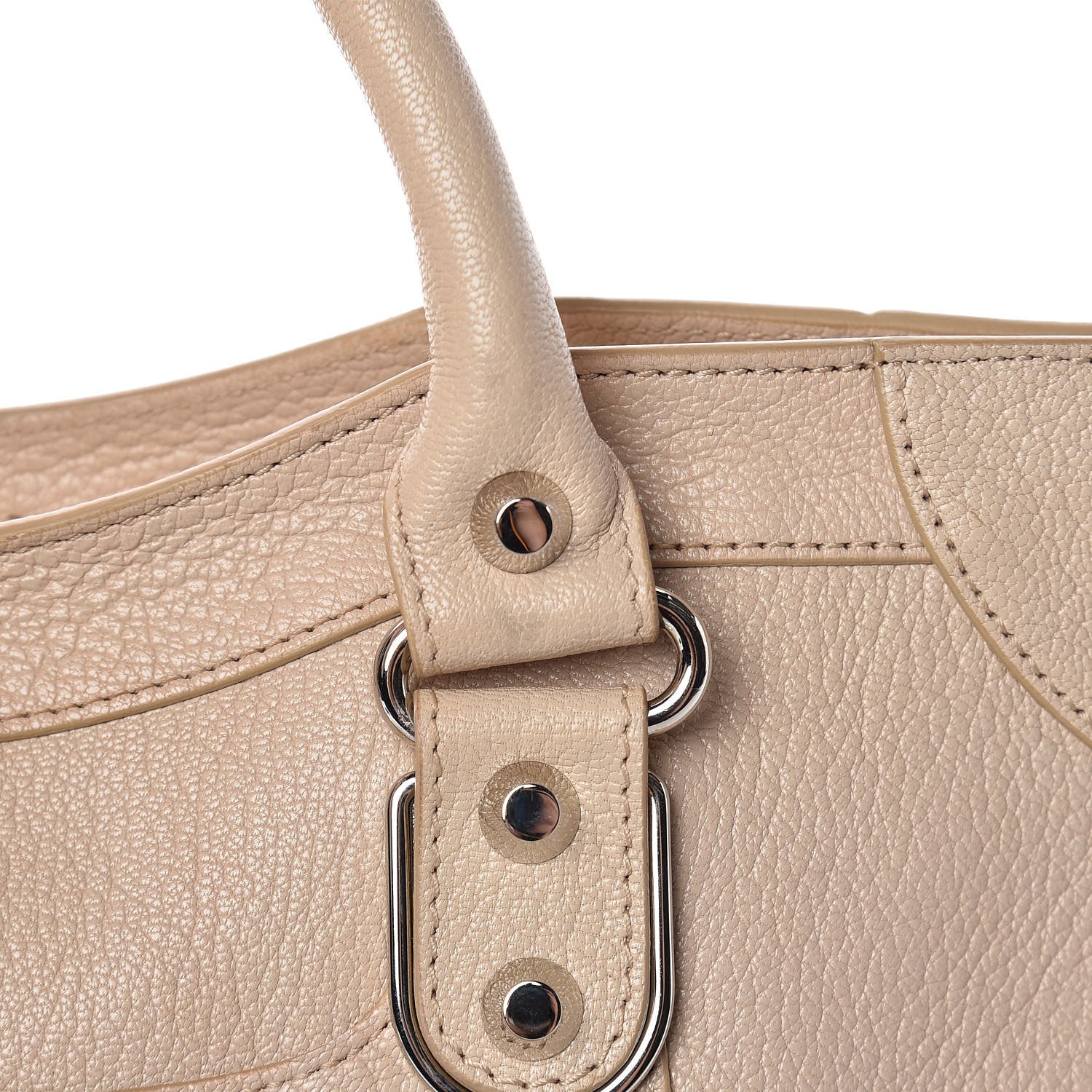 Balenciaga Chevre Silver Metallic Edge Hardware City Beige Tapioca 22 of 26