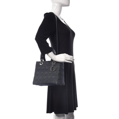 Christian Dior Denim Cannage Medium Lady Dior Blue 2 of 16