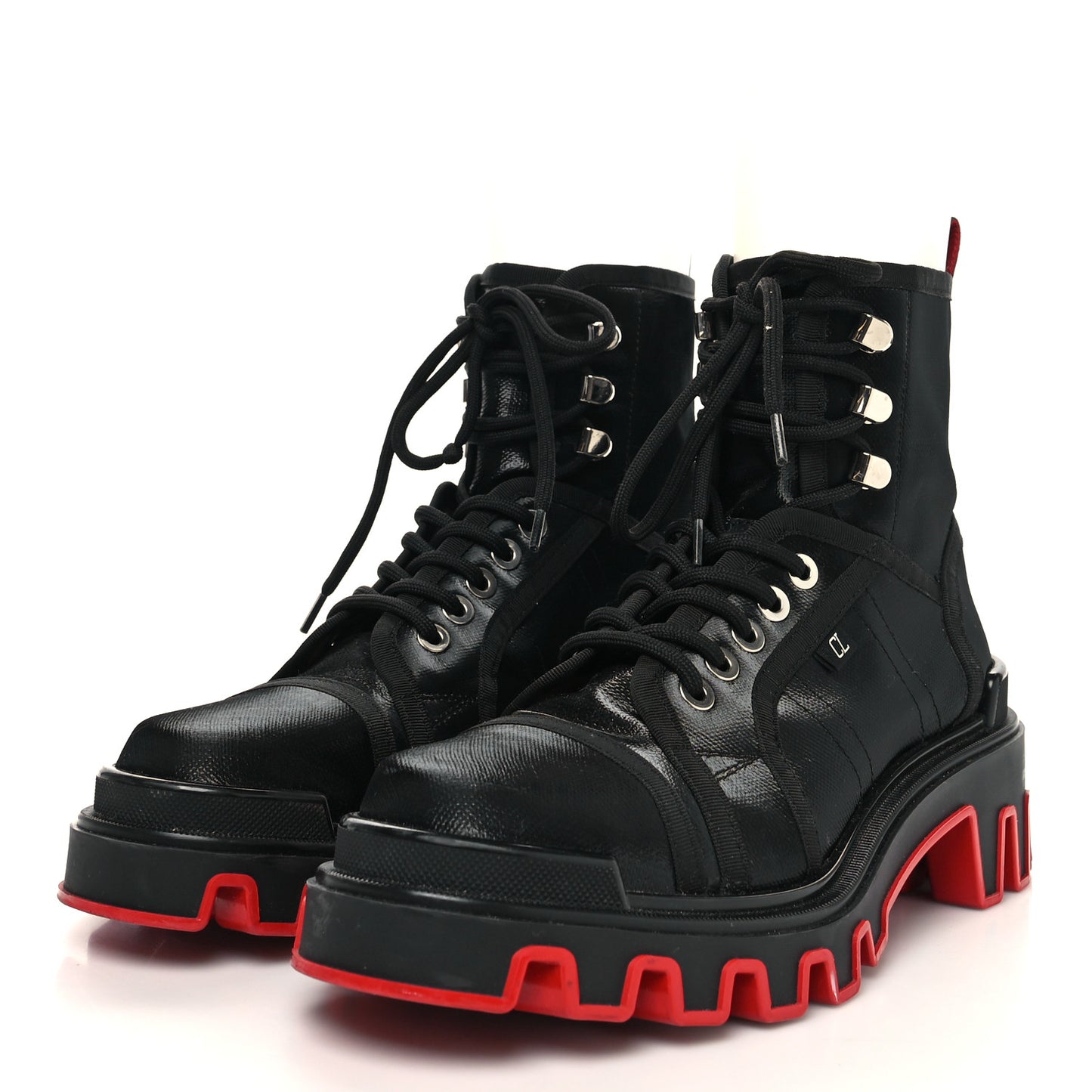 Canvas Calfskin Panaroot Dune Flat Boots 41 Black