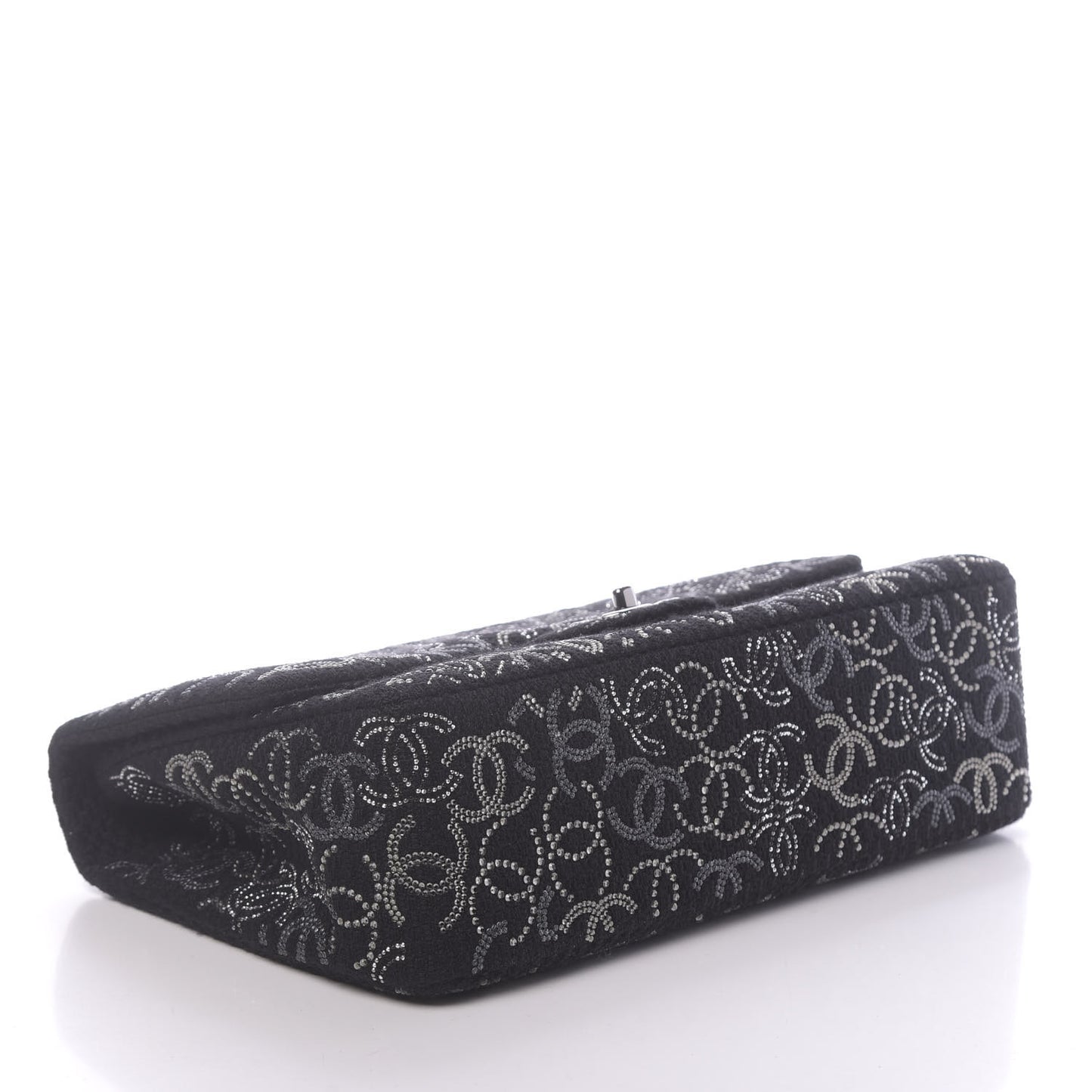 Tweed Strass Jumbo Pudong Flap Black