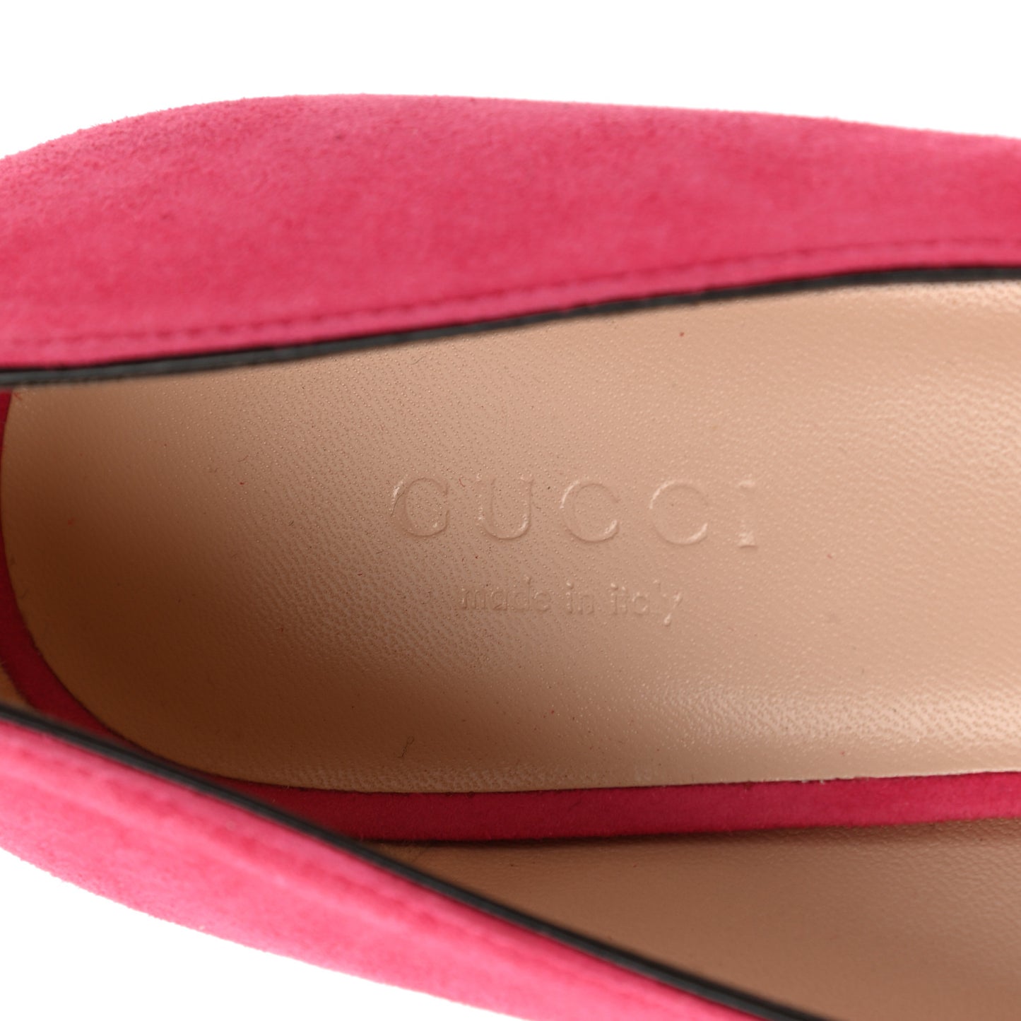 Kid Scamosciato GG Marmont Fringe 50mm Loafer Pumps 39 Hot Pink