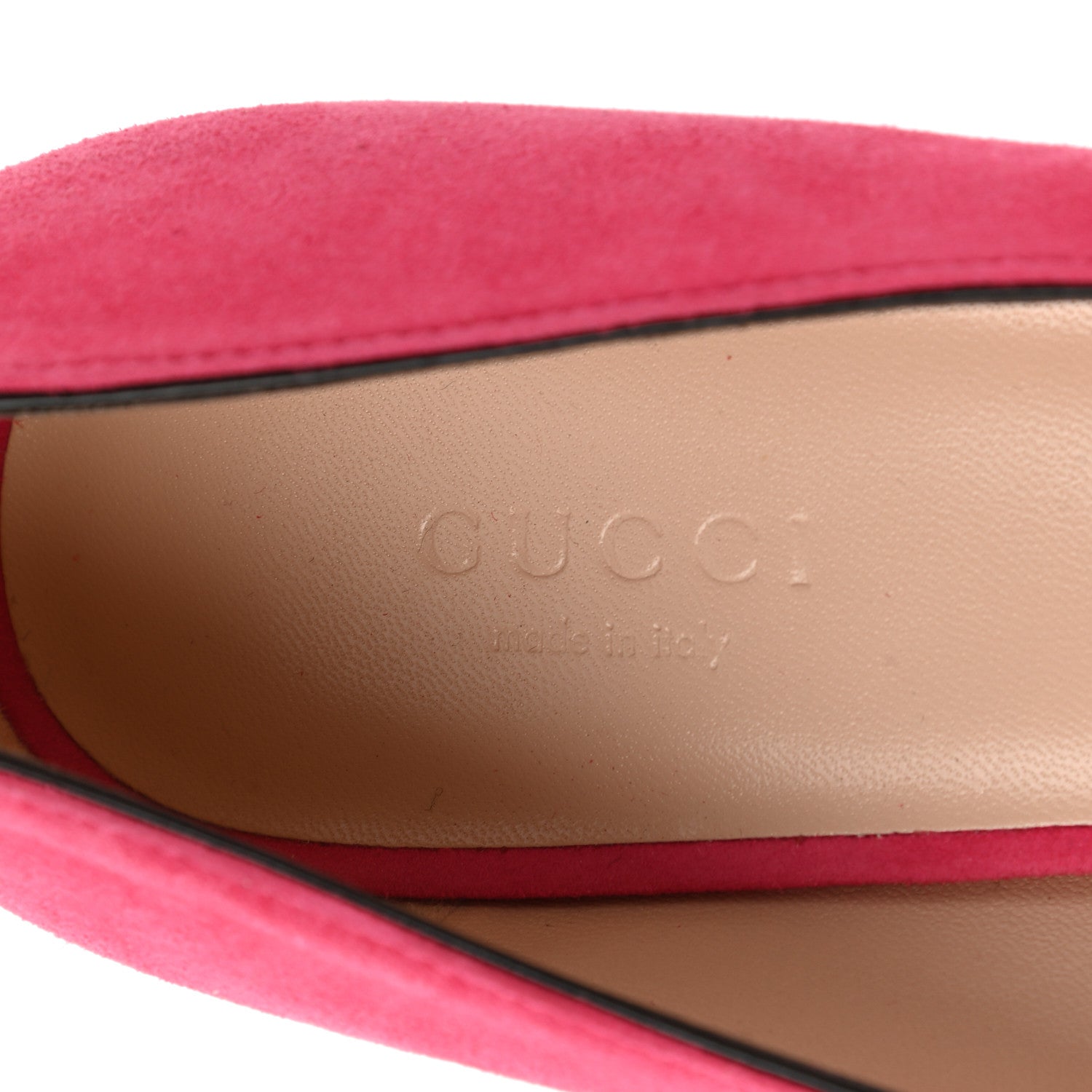 Gucci Kid Scamosciato GG Marmont Fringe 50mm Loafer Pumps 39 Hot Pink 8 of 9