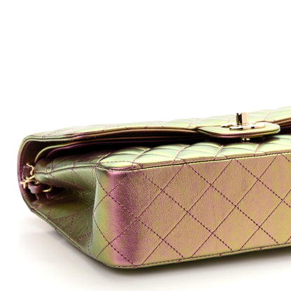 Chanel Iridescent Lambskin Quilted Medium Double Flap Purple 9 of 11