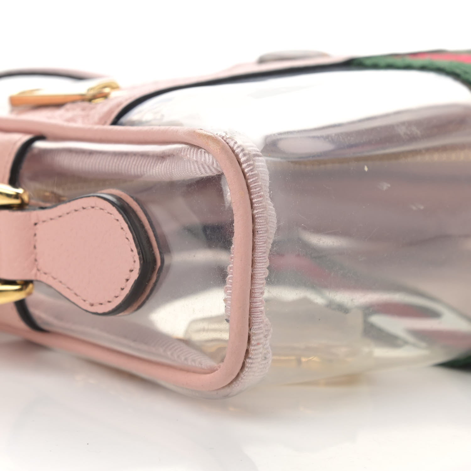 Gucci Vinyl Web Mini Ophidia Transparent Shoulder Bag Perfect Pink 9 of 12