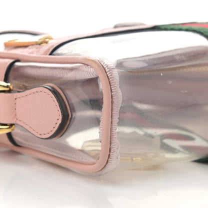 Gucci Vinyl Web Mini Ophidia Transparent Shoulder Bag Perfect Pink 9 of 12