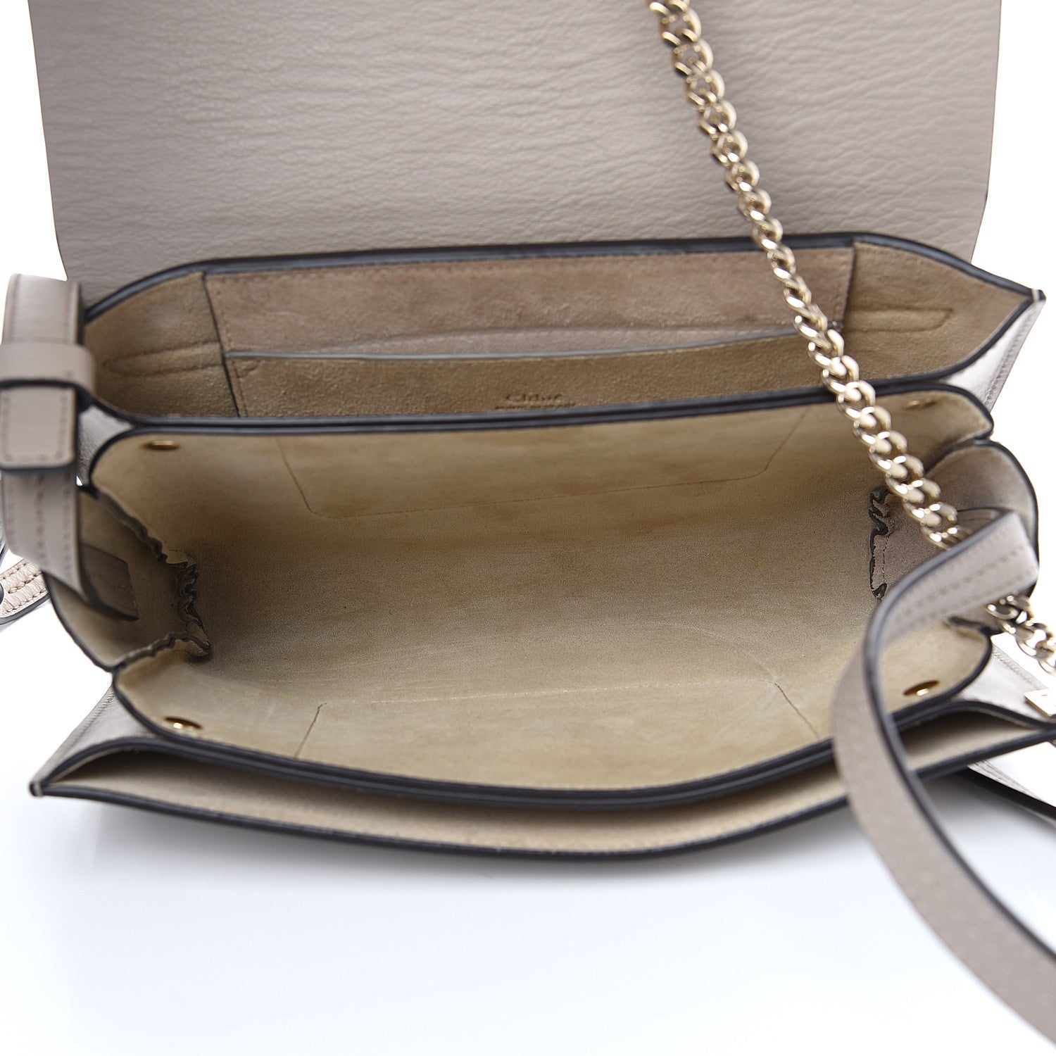 Chloe Suede Calfskin Small Faye Shoulder Bag Motty Grey 4 of 10