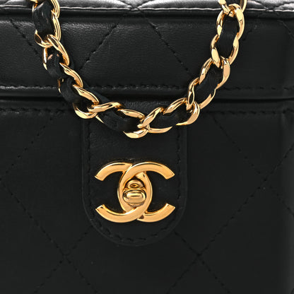 Chanel Lambskin Quilted Vanity Clutch With Chain Black 8 of 11