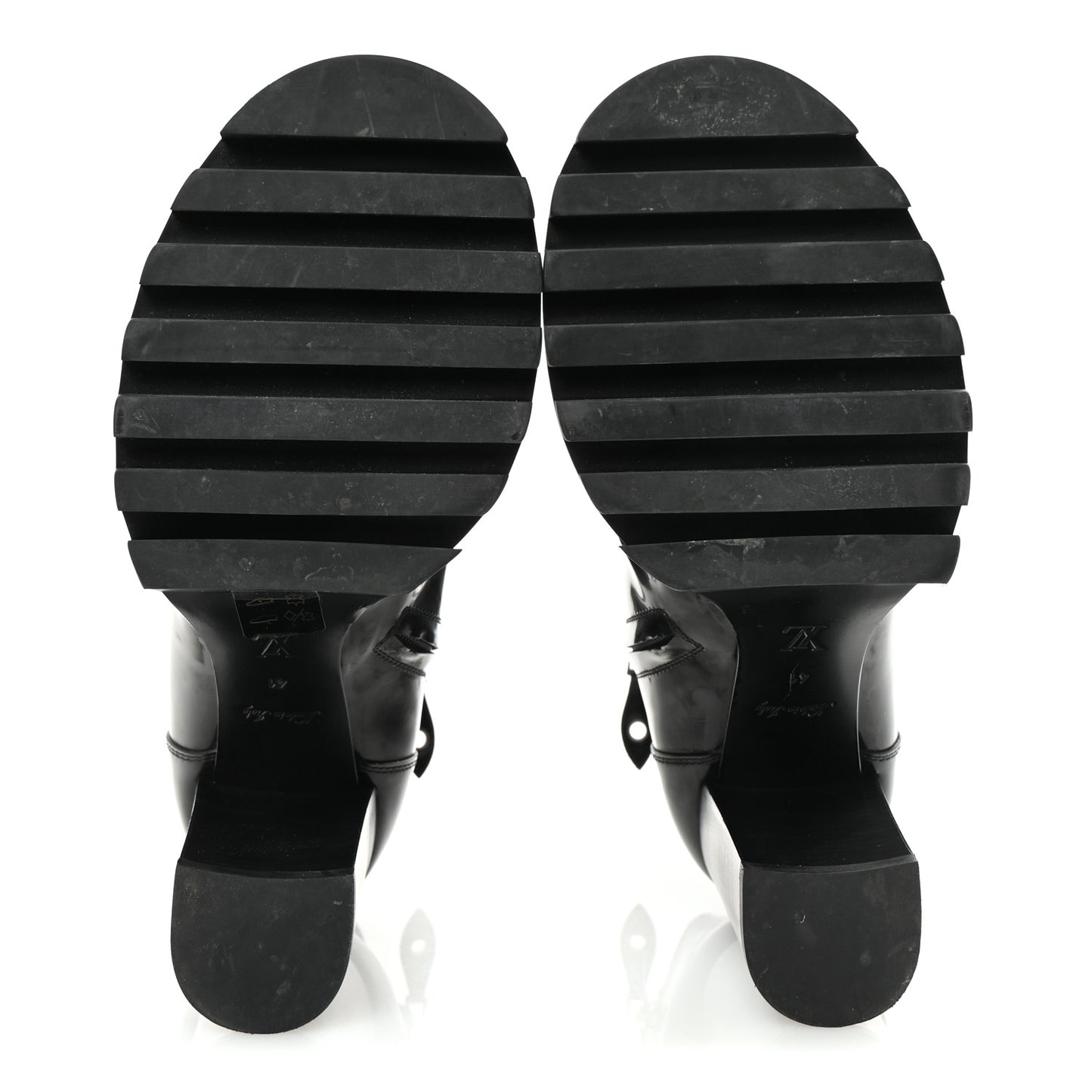 Glazed Calfskin Star Trail Ankle Boots 41 Black