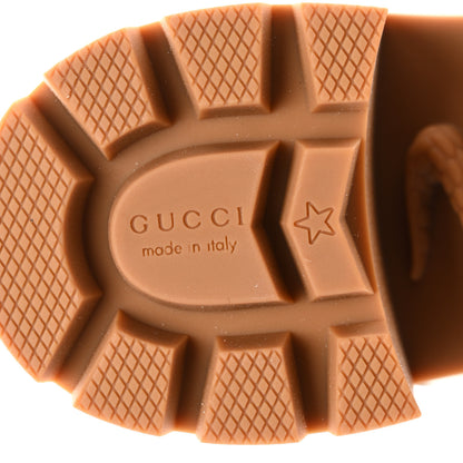 Gucci Calfskin GG Supreme Monogram Nappa Quilted Lace Up Ankle Boots 35.5 Mystic White Beige 6 of 9