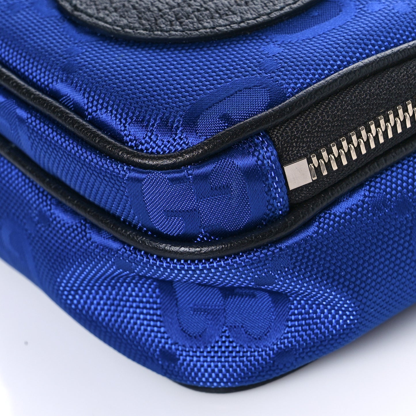 Econyl Nylon Monogram Off The Grid Shoulder Bag Guilted Blue Black