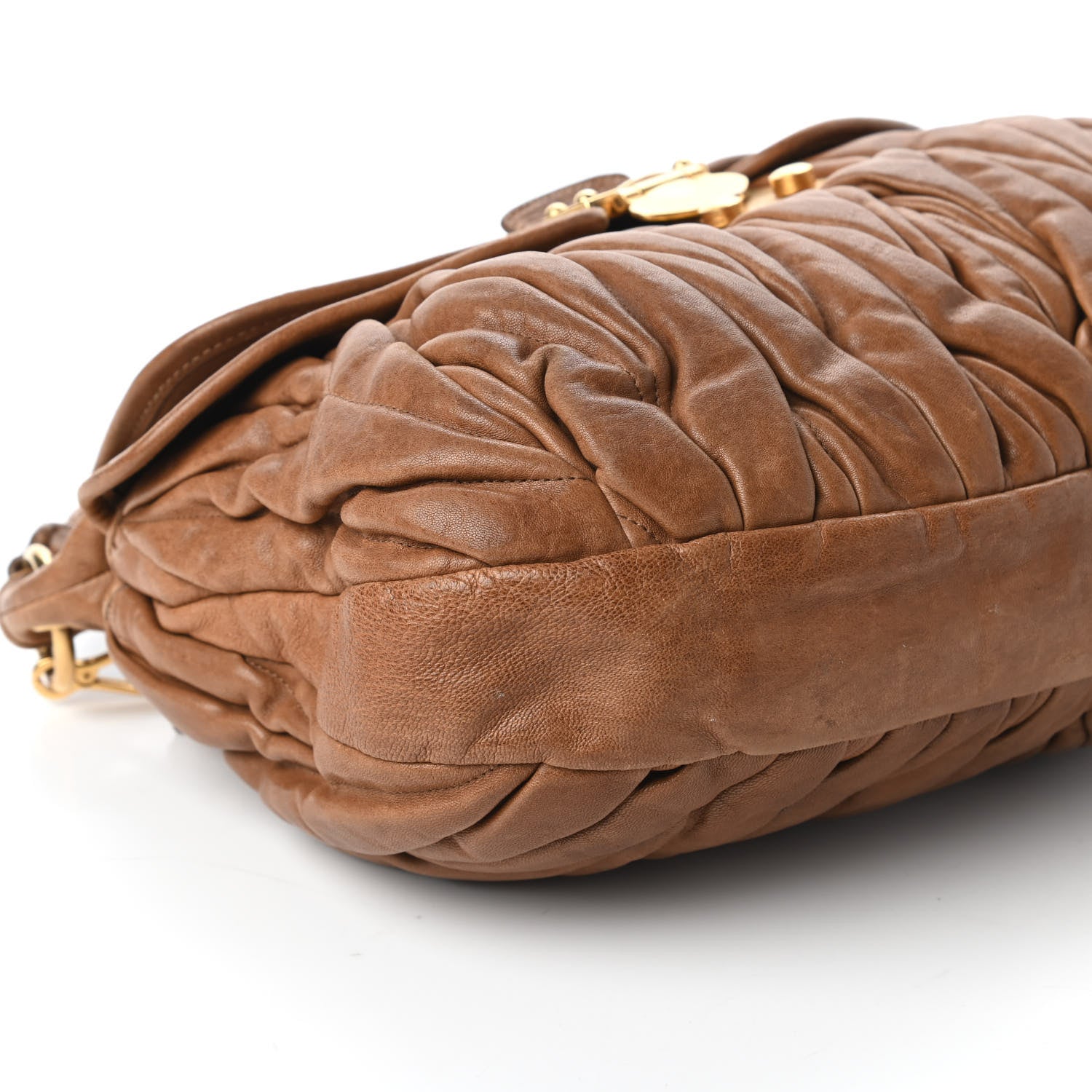 Miu Miu Nappa Matelasse Coffer Hobo Cammello 6 of 11