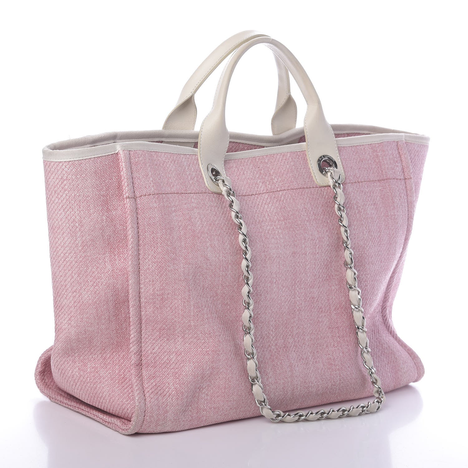 Chanel Canvas Medium Deauville Tote Pink 3 of 10