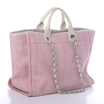 Chanel Canvas Medium Deauville Tote Pink 3 of 10