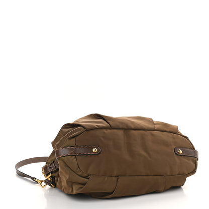 Prada Tessuto Nylon Jacquard Logo Tote Brown 3 of 11
