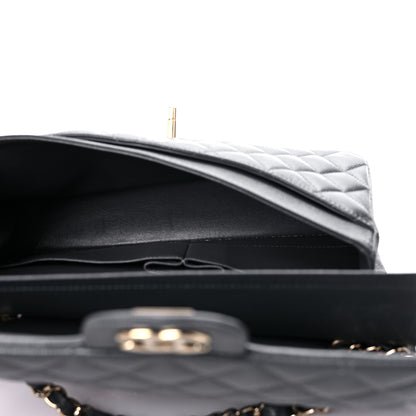 Chanel Caviar Quilted Medium Double Flap Dark Grey 5 of 10