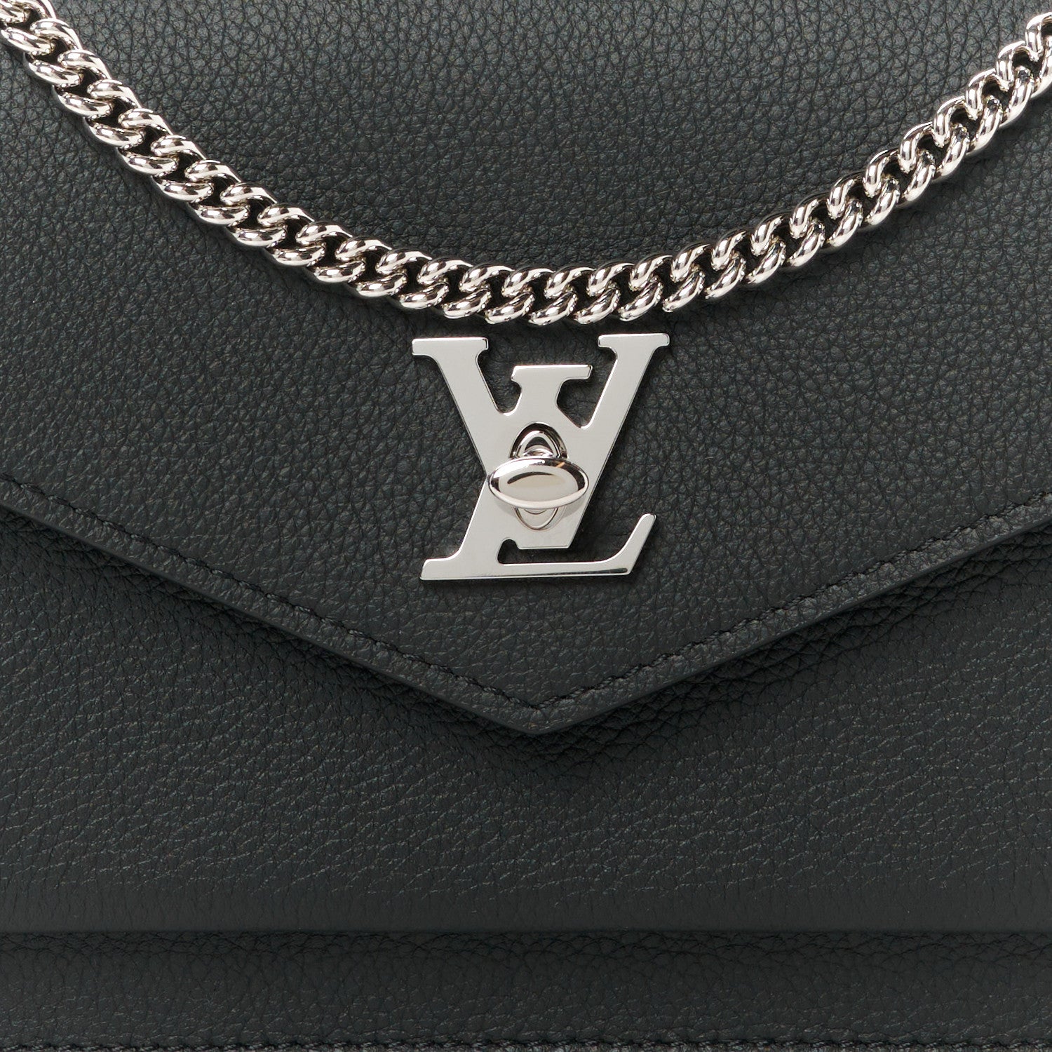 Louis Vuitton Soft Calfskin My Lockme Chain Pochette Black 7 of 9