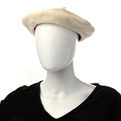 Hermes Merino Wool Bonnie Beret 57 Naturel 2 of 9