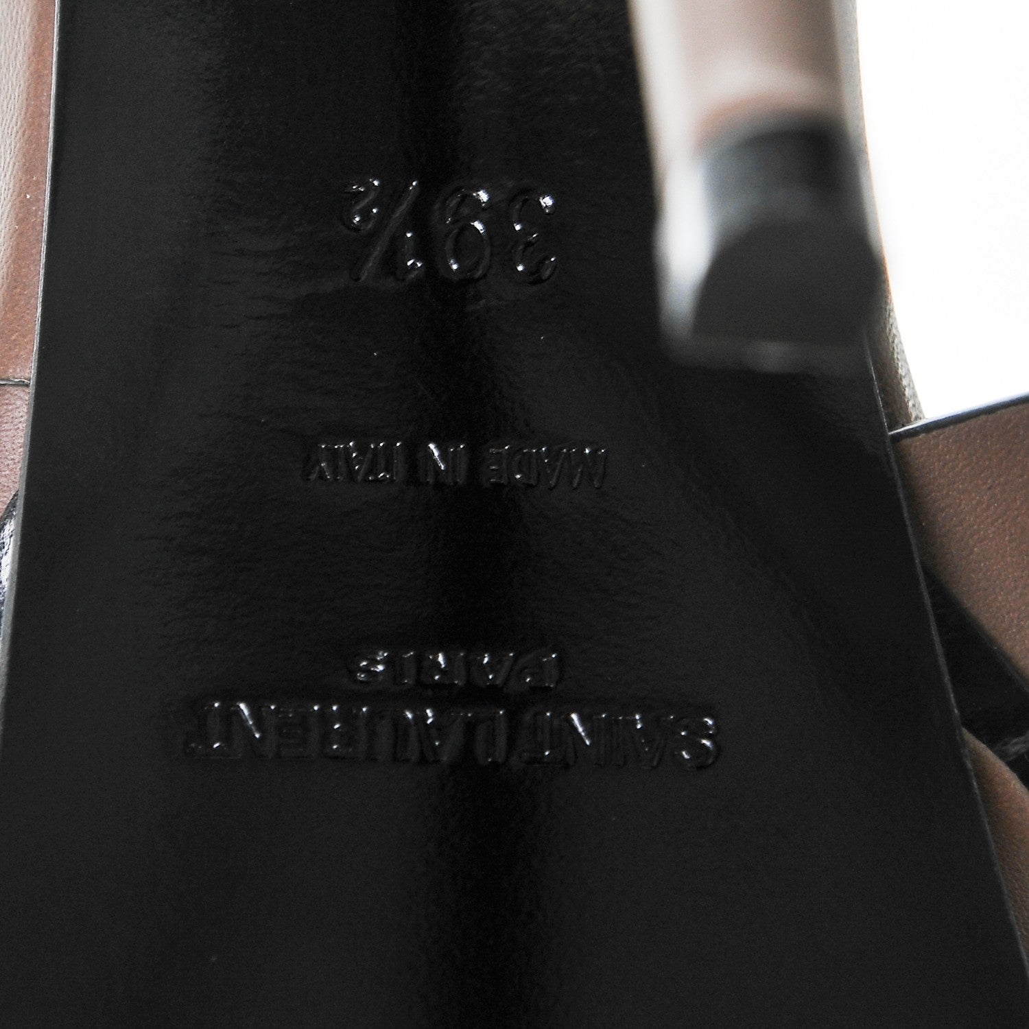 Saint Laurent Calfskin Tribute 105 Platform Sandals 39.5 Taupe 7 of 8