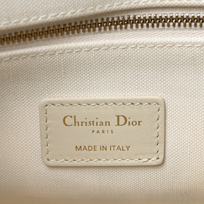 Christian Dior Calfskin Canvas Embroidered Medium Dioramour 47 Passion Book Tote With Strap White Multicolor 6 of 11