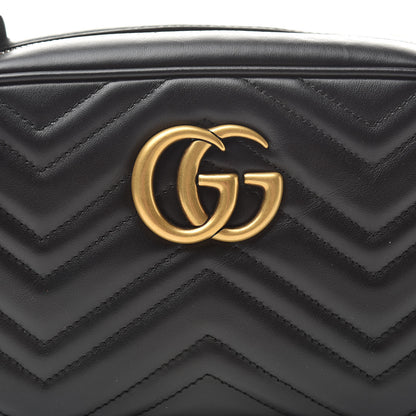 Gucci Calfskin Matelasse Small GG Marmont Chain Shoulder Bag Black 8 of 11