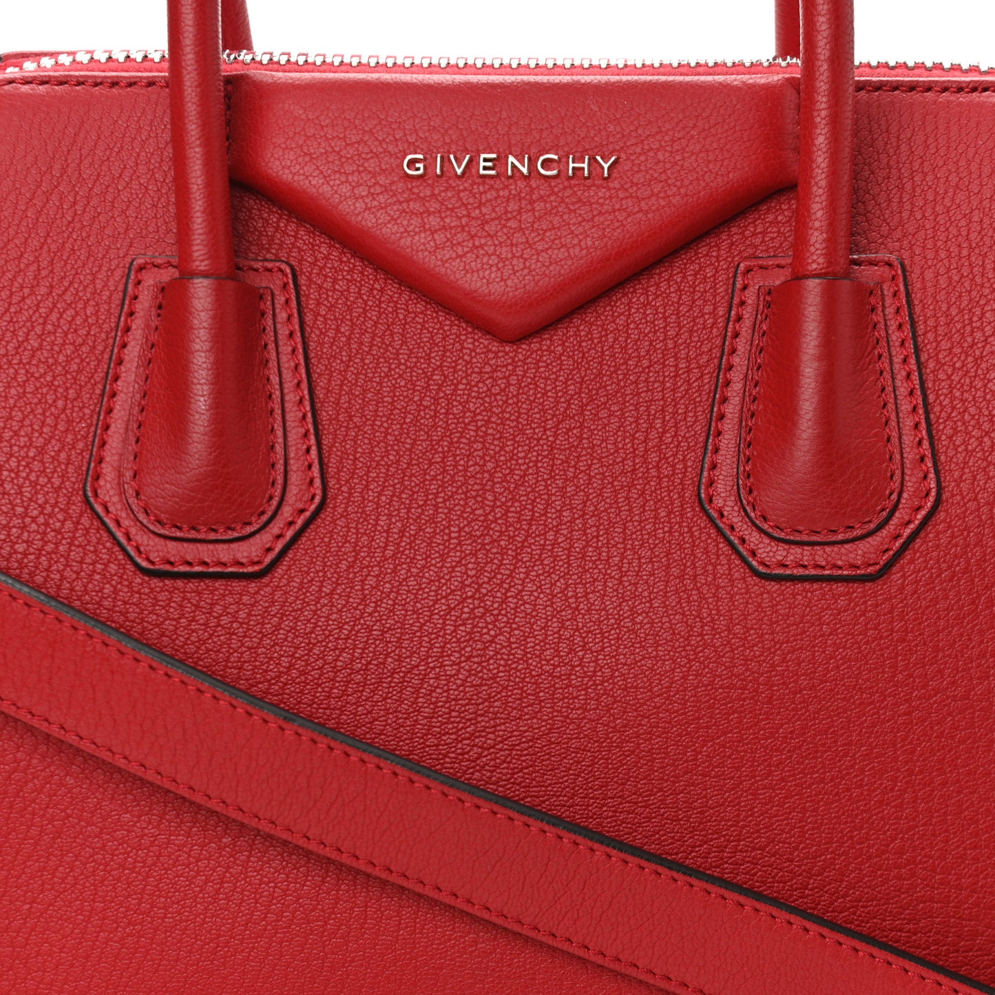 Sugar Goatskin Small Antigona Vermillon