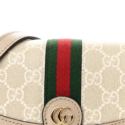 Gucci GG Supreme Monogram Textured Dollar Calfskin Web Small Ophidia Padlock Top Handle Bag Beige Mystic White Oatmeal 9 of 10