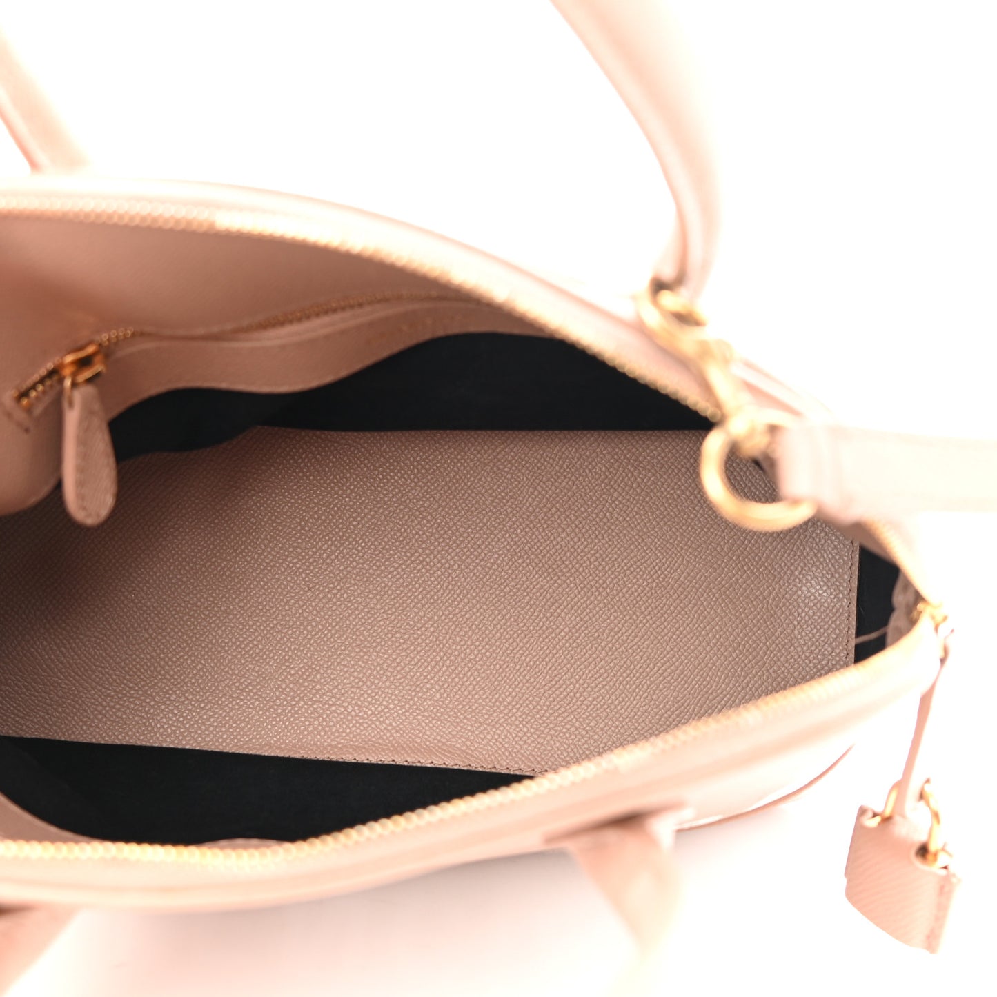 Grained Calfskin S Ville Top Handle Bag Beige Tapioca