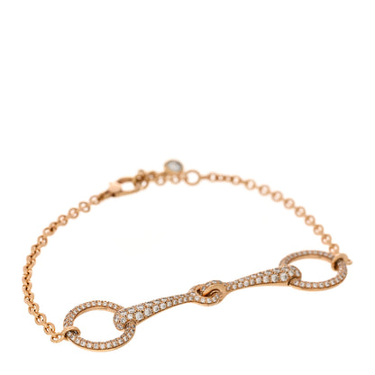 Hermes 18K Rose Gold Diamond TPM Filet d'Or Pave Bracelet ST 1 of 3