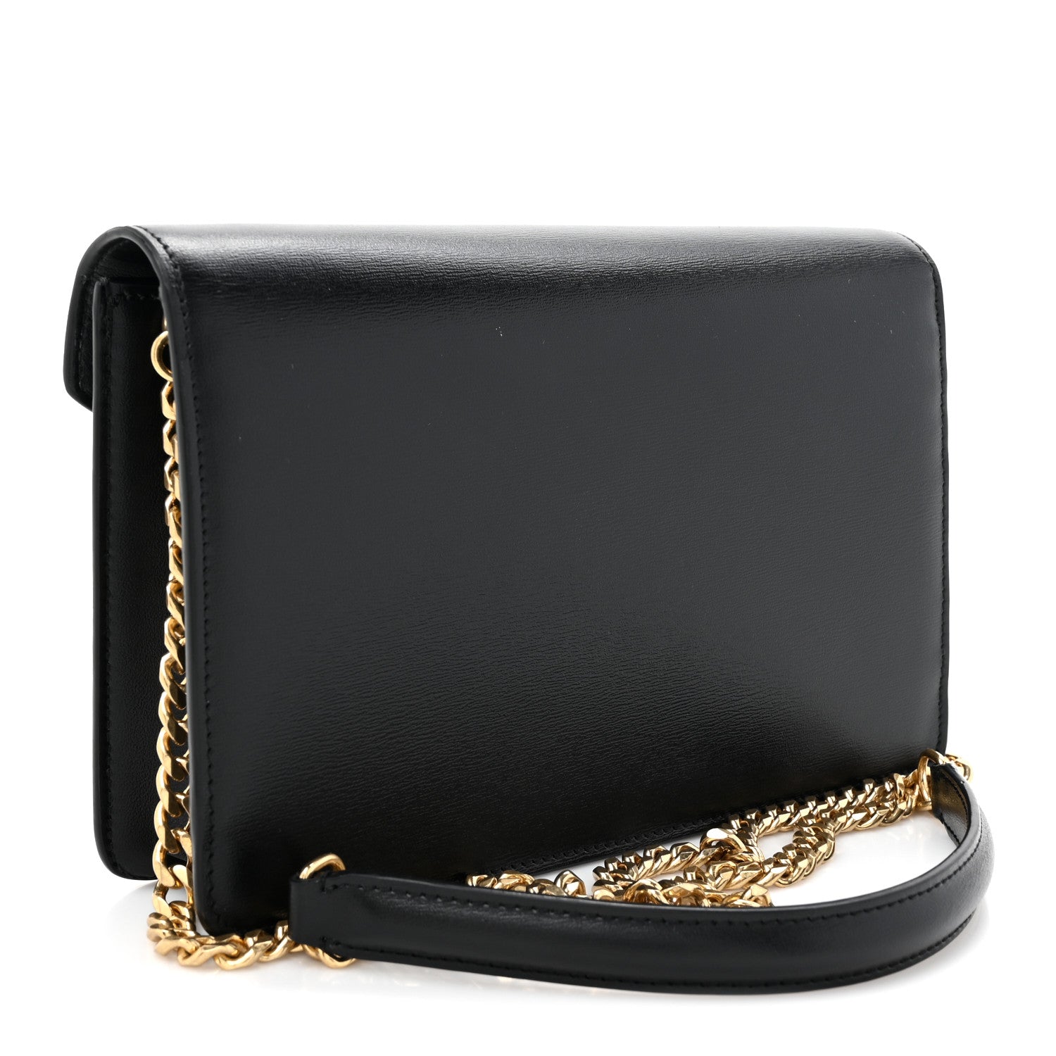 Celine Shiny Calfskin Triomphe Margo Wallet on Chain Black 3 of 11