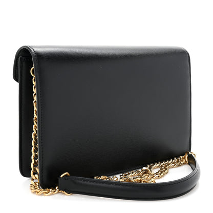 Celine Shiny Calfskin Triomphe Margo Wallet on Chain Black 3 of 11