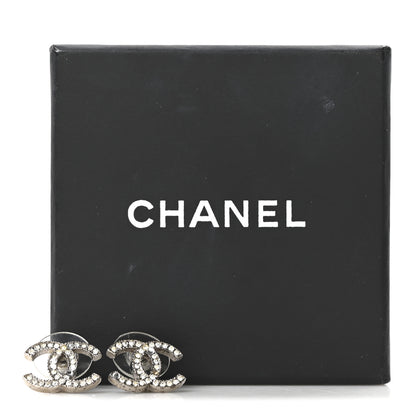 Chanel Crystal CC Earrings Silver 5 of 5