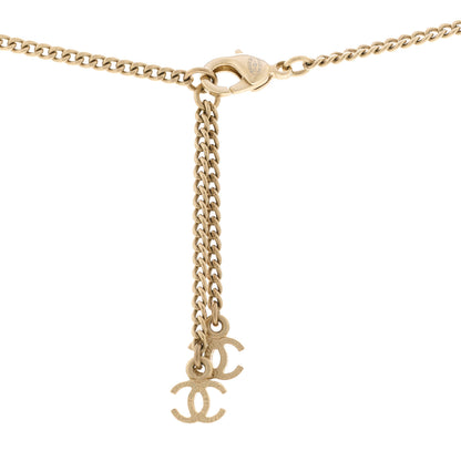 Chanel Crystal Enamel CC Reversible Pendant Necklace Gold 6 of 7