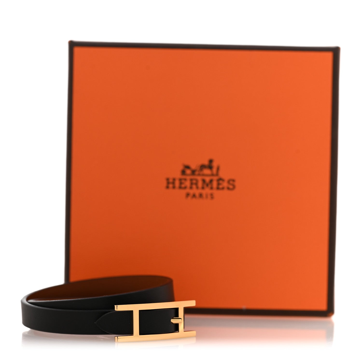 Hermes Chamonix Behapi Double Tour Bracelet T1 Black Fauve 7 of 7