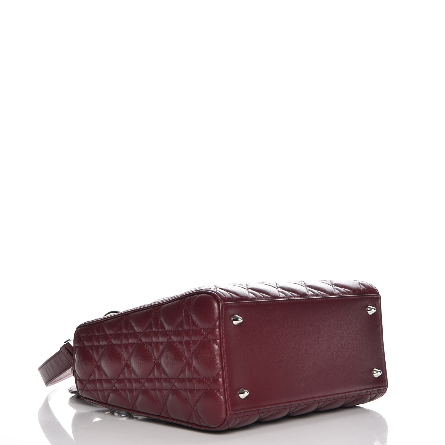 Christian Dior Lambskin Cannage Medium Lady Dior Burgundy 5 of 8