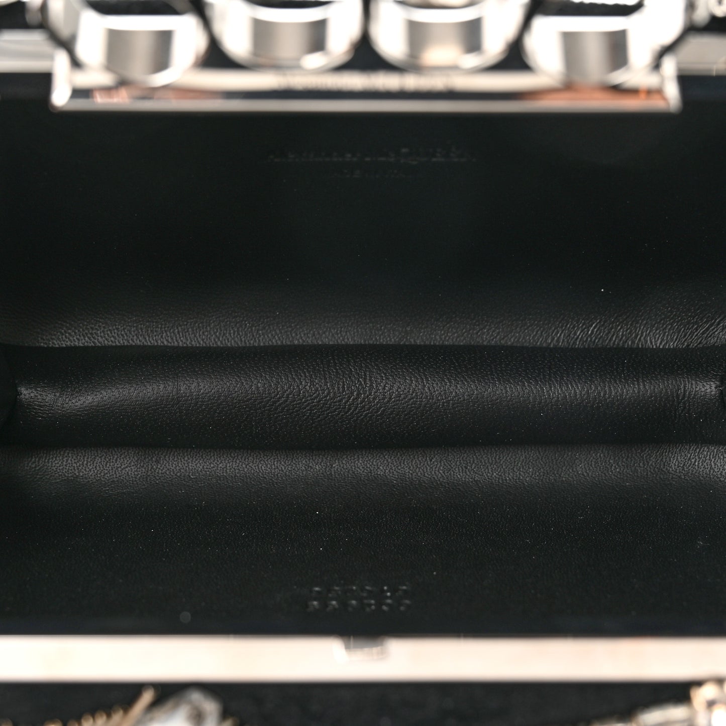 Velvet Crystal Skull Knuckle Chain Box Clutch Black
