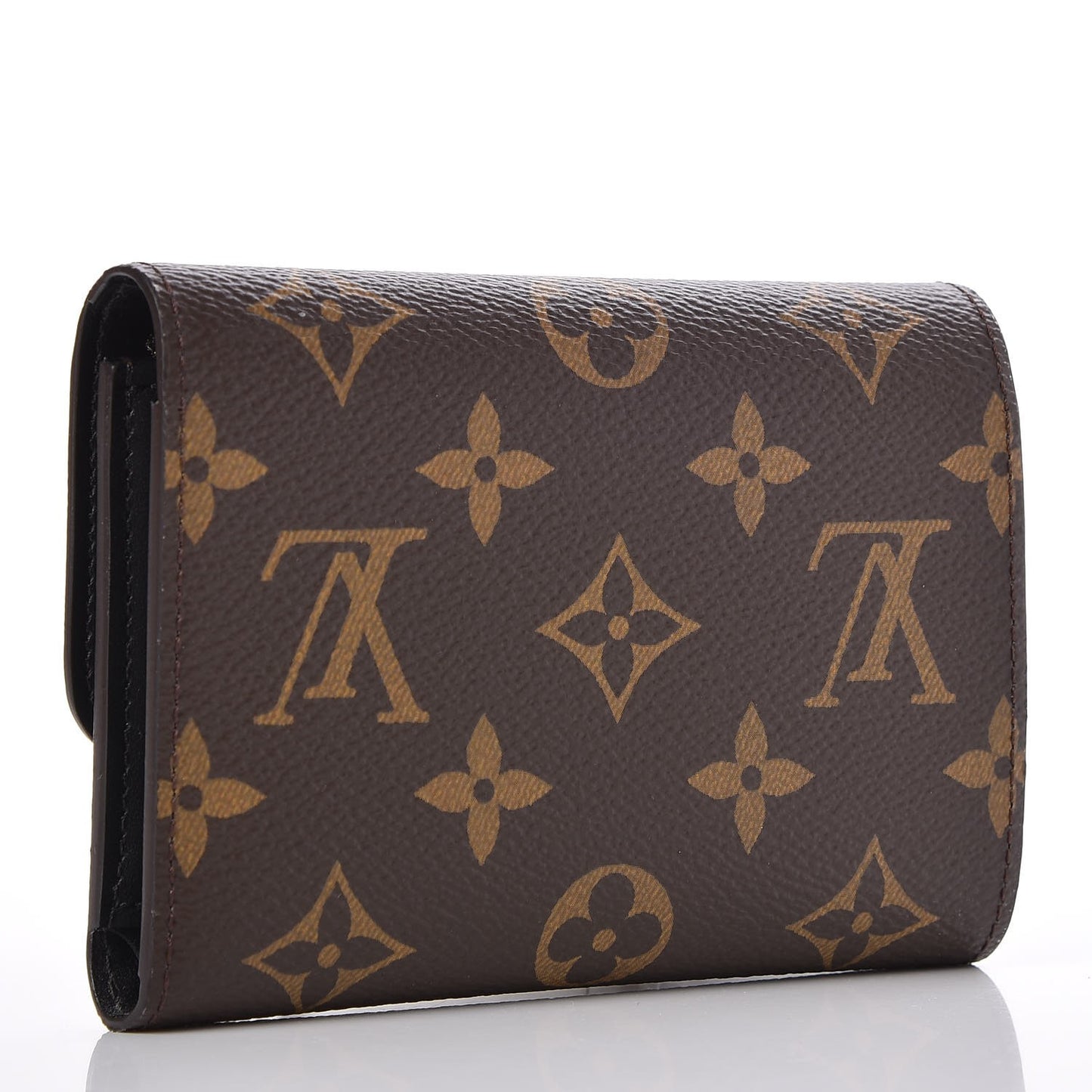 Monogram Flower Lock Compact Wallet Black