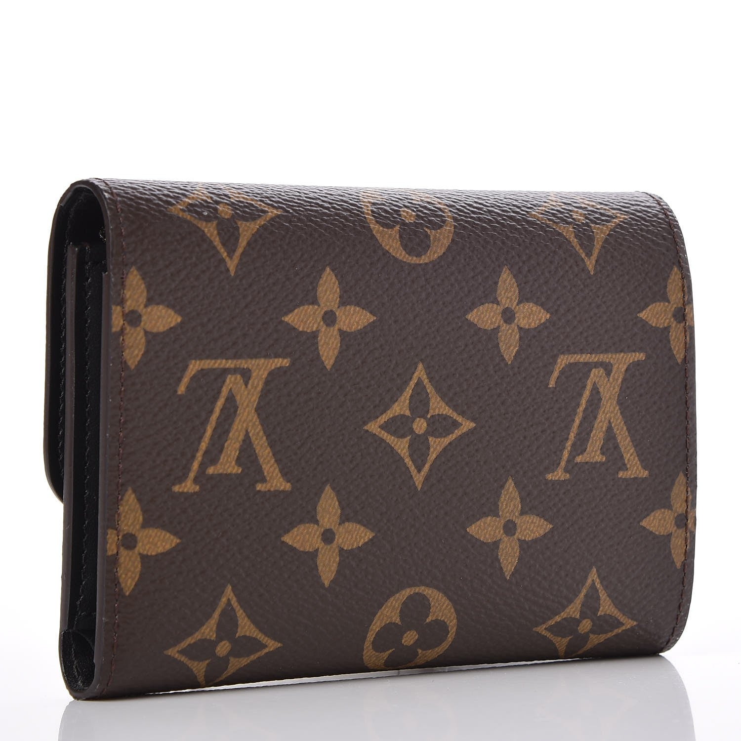 Louis Vuitton Monogram Flower Lock Compact Wallet Black 3 of 8