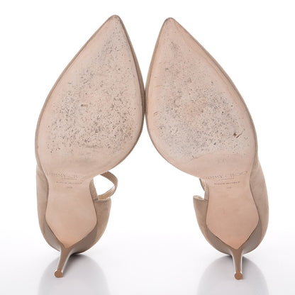 Jimmy Choo Suede Lucy Half-d'Orsay Pump 38 Beige 7 of 11
