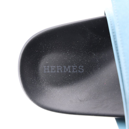 Hermes Suede Goatskin Womens Chypre Sandals 38 Bleu Mineral 7 of 10