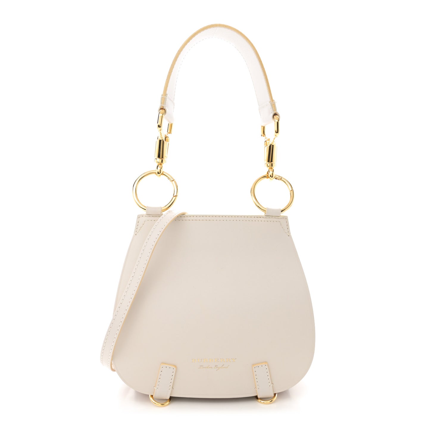 Calfskin Haymarket Check Large Bridle Saddle Bag Natural