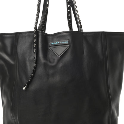 Prada Grace Lux Studded Large Concept Shopper Tote Black 8 of 11