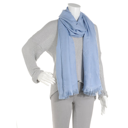 Hermes Cashmere Silk New Libris Stole Bleu Horizon 2 of 5
