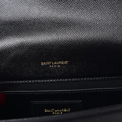 Saint Laurent Grain De Poudre Small Monogram Kate Satchel Black 6 of 7