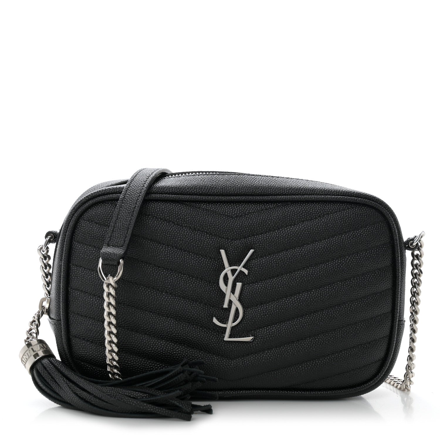 Saint Laurent Grain De Poudre Matelasse Monogram Mini Lou Camera Bag Black 1 of 10